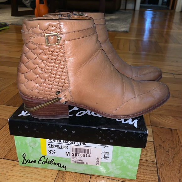 SAM EDELMAN EUC PORTER SADDLE LEATHER BOOTS 8.5 - Picture 3 of 8